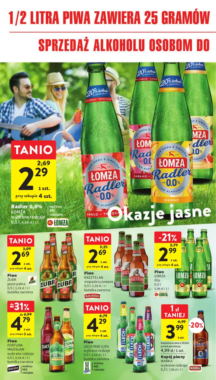 Gazetka promocyjna Intermarche - Gazetka Intermarche - ważna 01.06 do 05.06.2023 - strona 38 - produkty: Fortuna, Kasztelan, Napój, Piwo, Radler, Warka