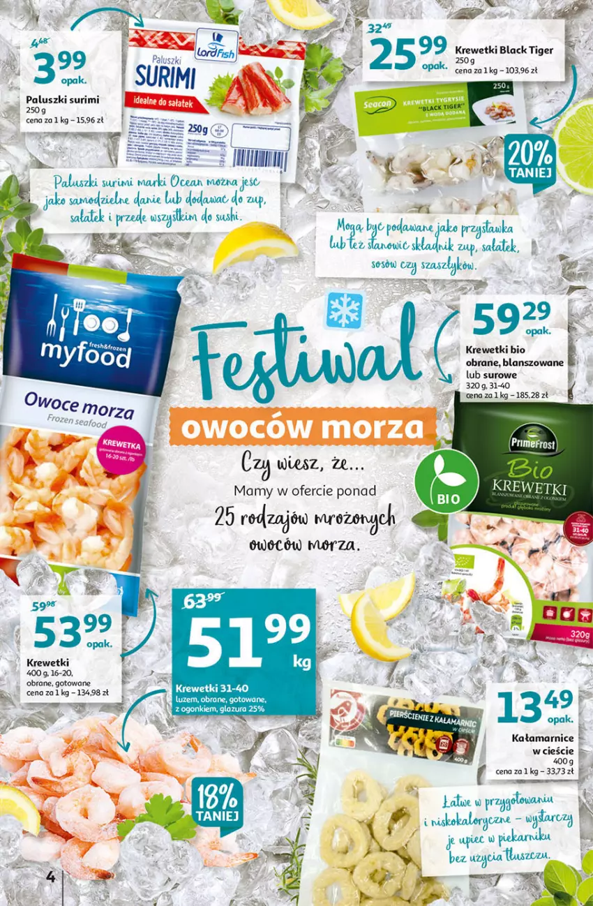 Gazetka promocyjna Auchan - Hiperoszczędzanie z aplikacją Auchan Hipermarkety - ważna 23.09 do 29.09.2021 - strona 4 - produkty: EPEE, Glazura, Krewetki, Lack, Lazur, Sos, Surimi, Tiger