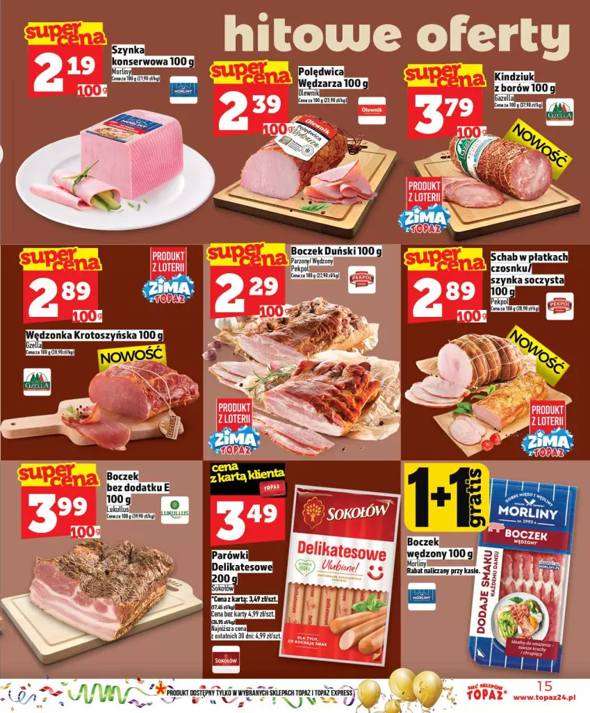 Gazetka promocyjna Topaz - Gazetka - ważna 27.12 do 31.12.2025 - strona 15 - produkty: Boczek, Koc, Top