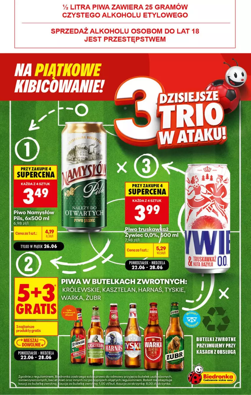 Gazetka promocyjna Biedronka - Gazetka - ważna 26.06 do 03.07.2026 - strona 2 - produkty: Gra, Kasztelan, Królewski, Namysłów, Piwa, Piwo, Tyskie, Warka