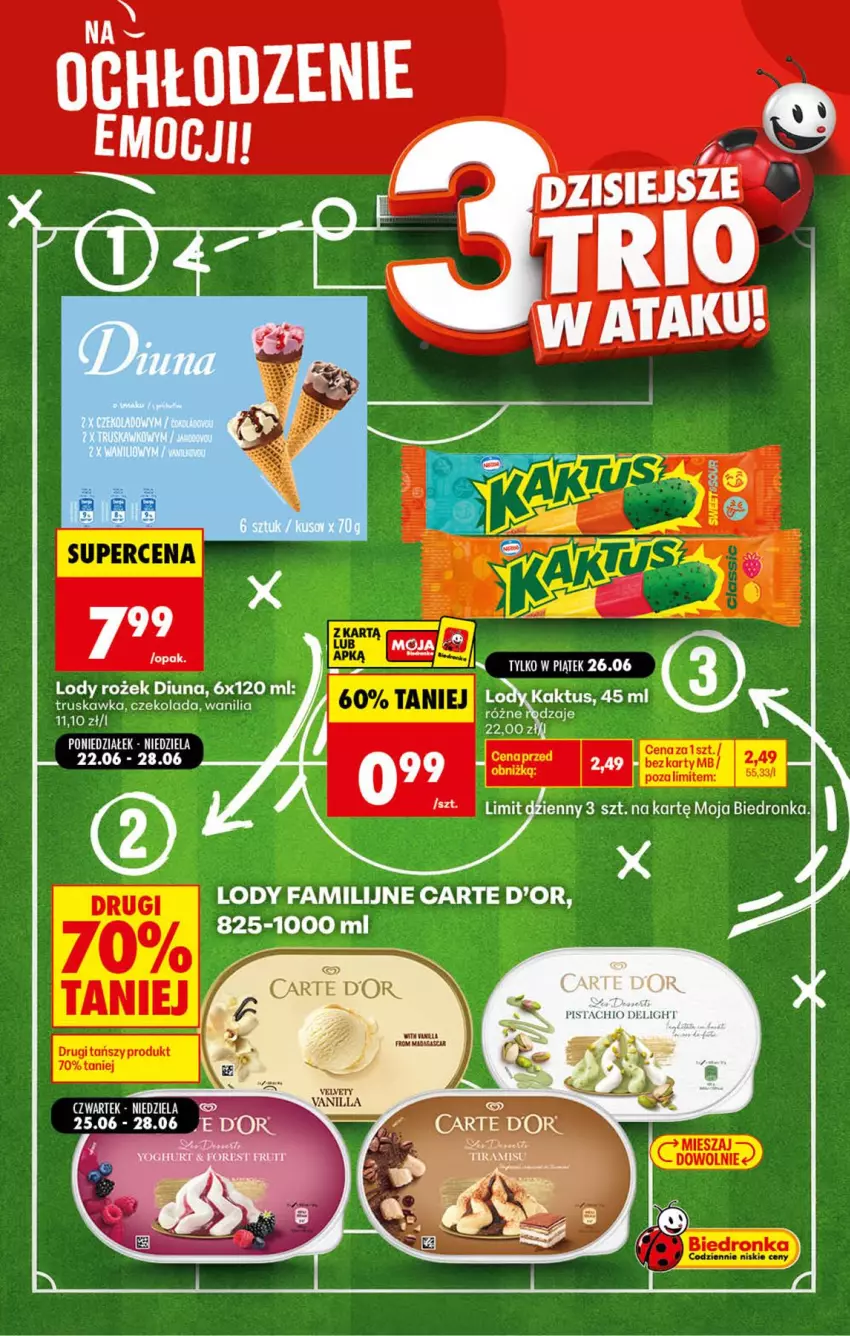 Gazetka promocyjna Biedronka - Gazetka - ważna 26.06 do 03.07.2026 - strona 3 - produkty: Carte d'Or, Czekolada, Fa, Kaktus, Lody