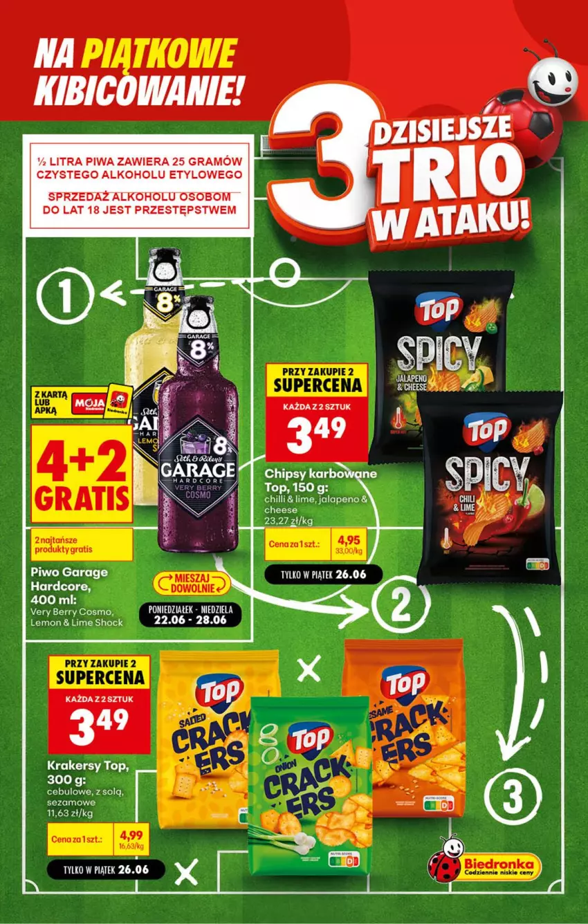Gazetka promocyjna Biedronka - Gazetka - ważna 26.06 do 03.07.2026 - strona 4 - produkty: BIC, Chipsy, Gra, Krakersy, Piwa, Piwo, Sezam, Top