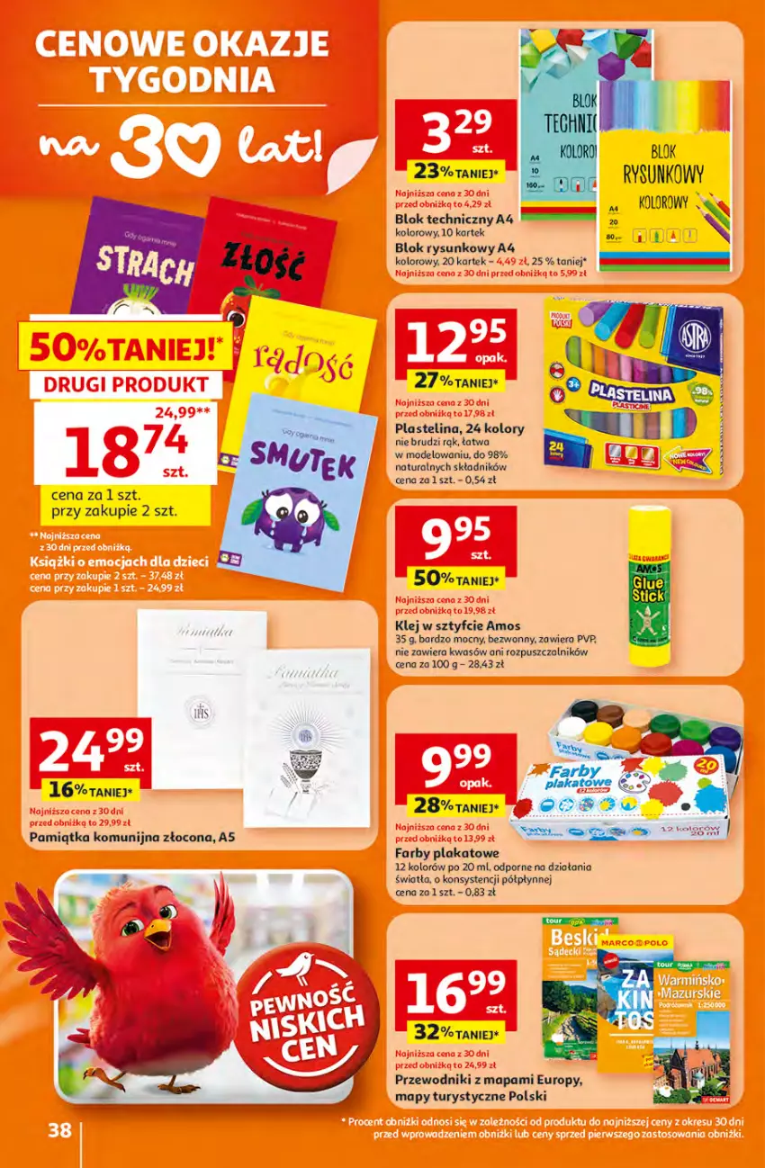 Gazetka promocyjna Auchan - 30 Lat Hipermarket - ważna 16.04 do 22.04.2026 - strona 38 - produkty: Fa, Klej, Plastelina, Por, Przewodnik