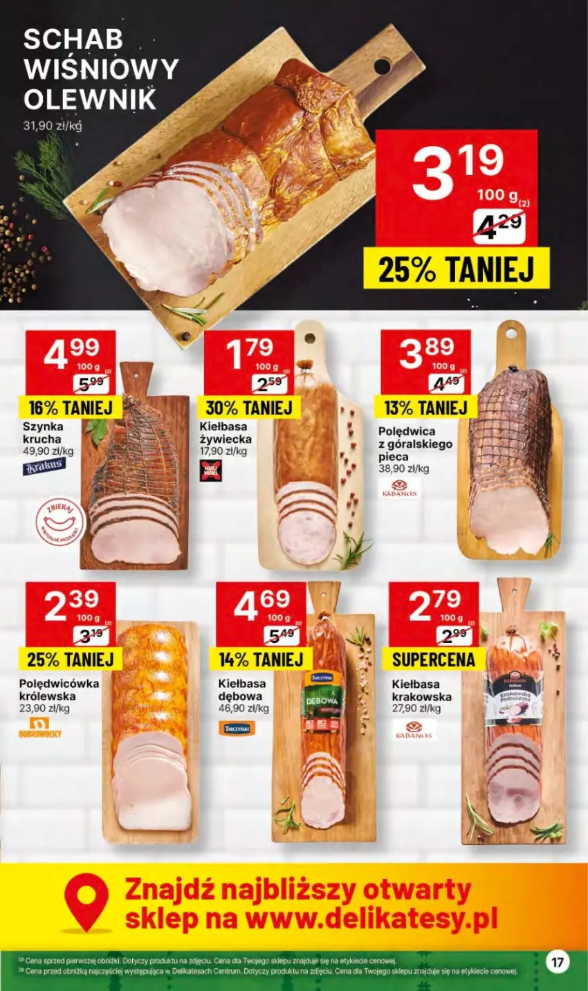 Gazetka promocyjna Delikatesy Centrum - Dyskontowe ceny w Delikatesach Centrum - ważna 23.11 do 29.11.2023 - strona 17 - produkty: Kiełbasa, Olewnik, Polędwica, Rum, Szynka