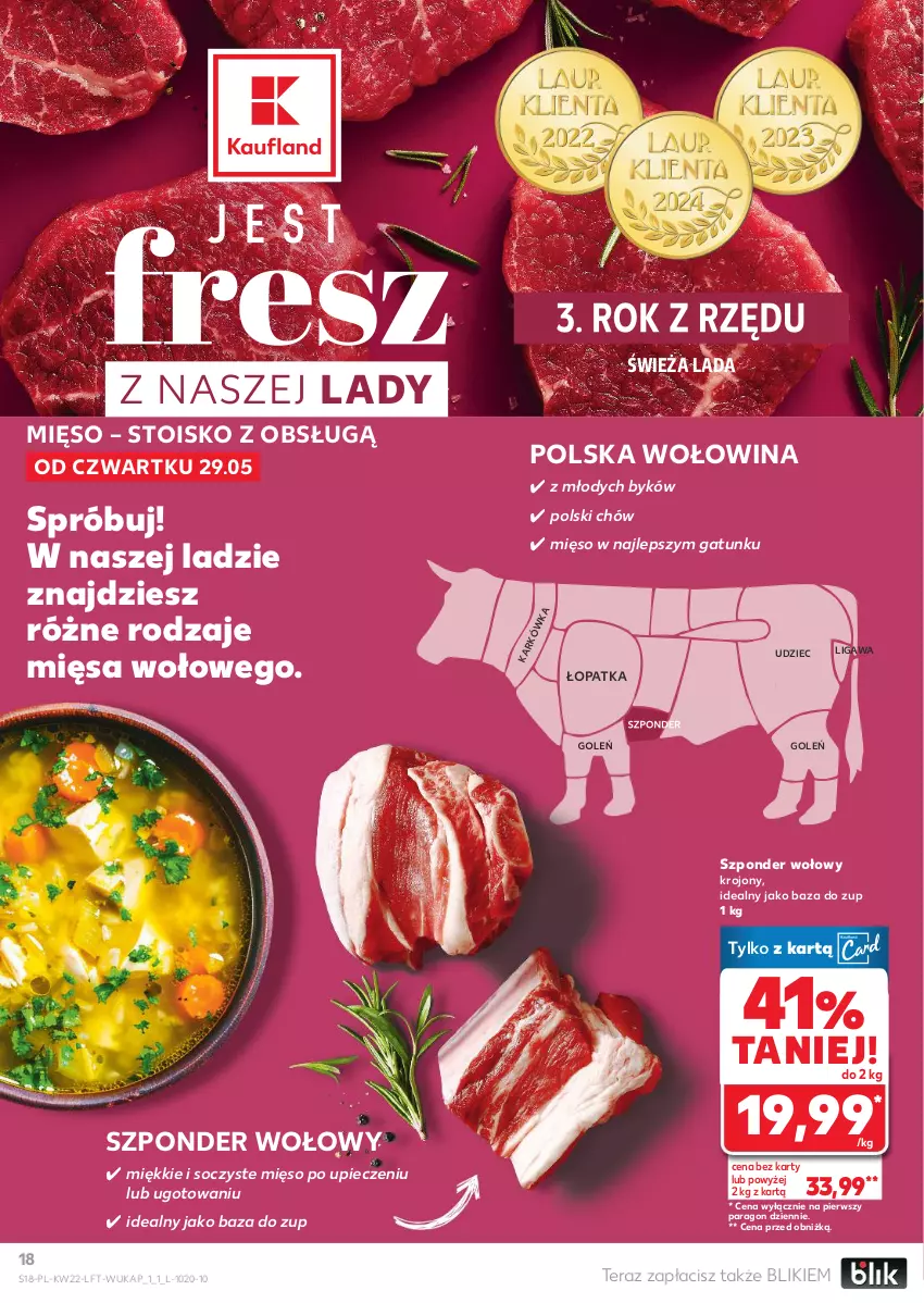 Gazetka promocyjna Kaufland - Gazetka tygodnia - ważna 29.05 do 04.06.2025 - strona 18 - produkty: Mięso, Piec, Szponder wołowy, Tera, Wołowina