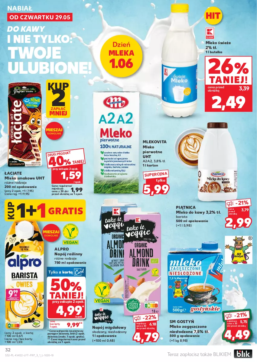 Gazetka promocyjna Kaufland - Gazetka tygodnia - ważna 29.05 do 04.06.2025 - strona 32 - produkty: Alpro, Gra, Mleko, Mleko smakowe, Mleko zagęszczone, Mlekovita, Napój, Napój roślinny, Piątnica, Tera