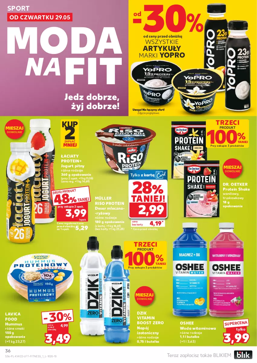 Gazetka promocyjna Kaufland - Gazetka tygodnia - ważna 29.05 do 04.06.2025 - strona 36 - produkty: Deser, Dr. Oetker, Hummus, Jogurt, Jogurt pitny, Moda, Müller, Mus, Napój, Napój izotoniczny, Oshee, Por, Ryż, Ser, Sport, Tera, Waga, Woda