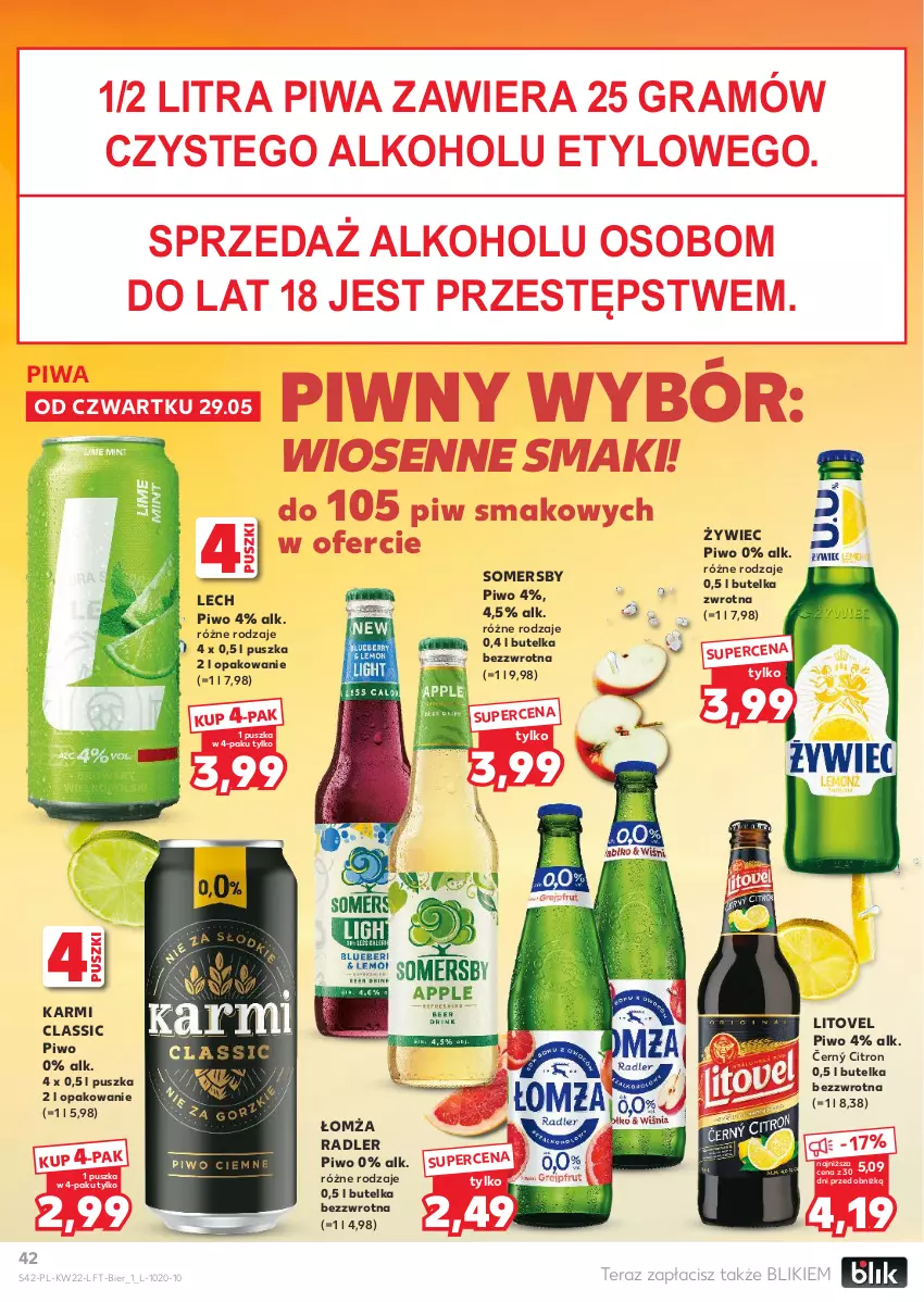 Gazetka promocyjna Kaufland - Gazetka tygodnia - ważna 29.05 do 04.06.2025 - strona 42 - produkty: Gra, Karmi, Piwa, Piwo, Radler, Somersby, Tera