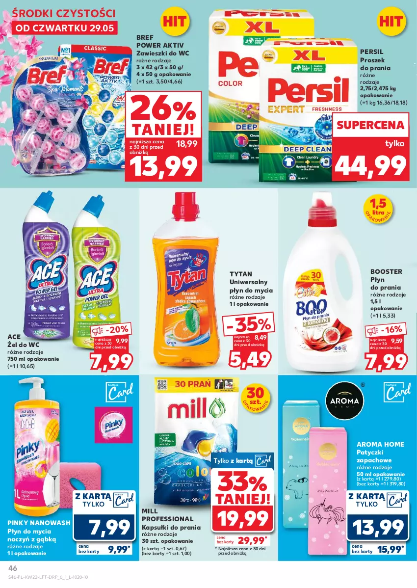 Gazetka promocyjna Kaufland - Gazetka tygodnia - ważna 29.05 do 04.06.2025 - strona 46 - produkty: Booster, Bref, Do mycia naczyń, Kapsułki do prania, Persil, Płyn do mycia, Płyn do mycia naczyń, Płyn do prania, Proszek do prania, Tytan, Zawieszki