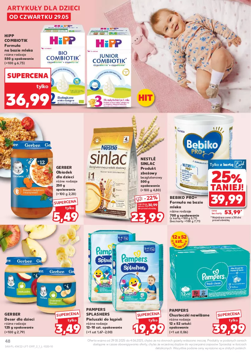 Gazetka promocyjna Kaufland - Gazetka tygodnia - ważna 29.05 do 04.06.2025 - strona 48 - produkty: Bebiko, Chusteczki, Deser, Dzieci, Gerber, HiPP, Nestlé, Pampers, Ser, Sinlac