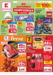 Gazetka promocyjna Kaufland - Gazetka tygodnia - Gazetka - ważna od 04.06 do 04.06.2025 - strona 1 - produkty: Feliciana, Gra, Karkówka wieprzowa, Coca-Cola, Dr. Oetker, LEGO, Pizza, Czekolada, Napój gazowany, Klocki, Napój, Pomidory, Kinder, Milka