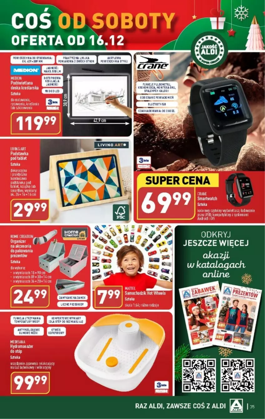 Gazetka promocyjna Aldi - ważna 11.12 do 17.12.2023 - strona 29 - produkty: Chodzik, Hot Wheels, LANA, Masażer, Smartfon, Smartwatch