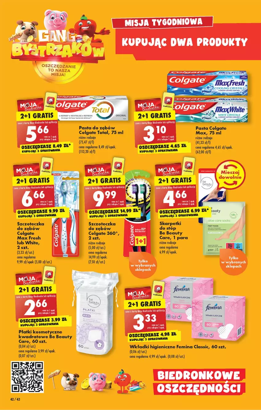 Gazetka promocyjna Biedronka - W tym tygodniu P - ważna 19.09 do 24.09.2022 - strona 42 - produkty: Be Be, Colgate, Colgate Total, LG, Pasta do zębów, Płatki kosmetyczne, Szczoteczka, Szczoteczka do zębów, Wkładki