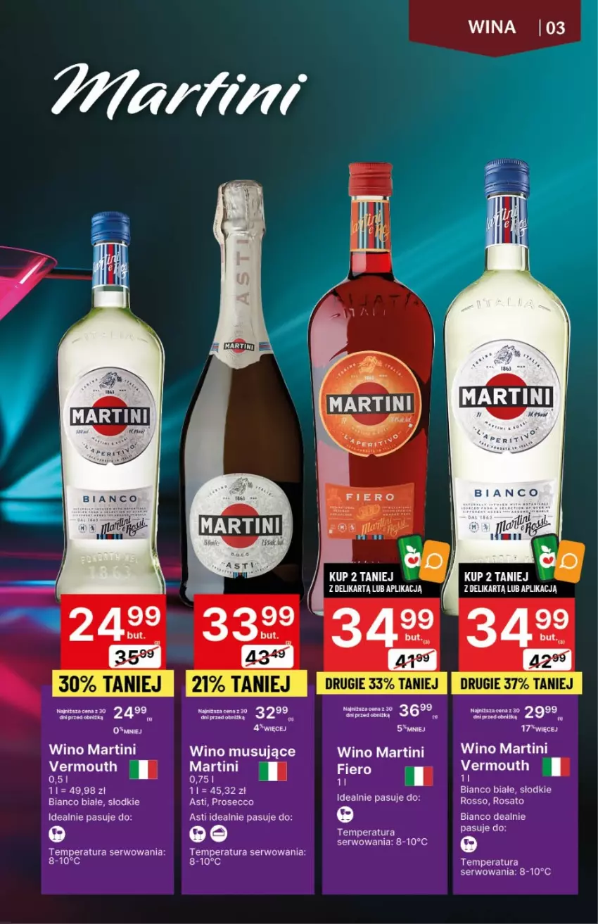 Gazetka promocyjna Delikatesy Centrum - DeliBarek DC46/DC47 - ważna 23.11 do 06.12.2023 - strona 3 - produkty: Martini, Mus, Noż, Prosecco, Ser, Vermouth, Wino, Wino musujące