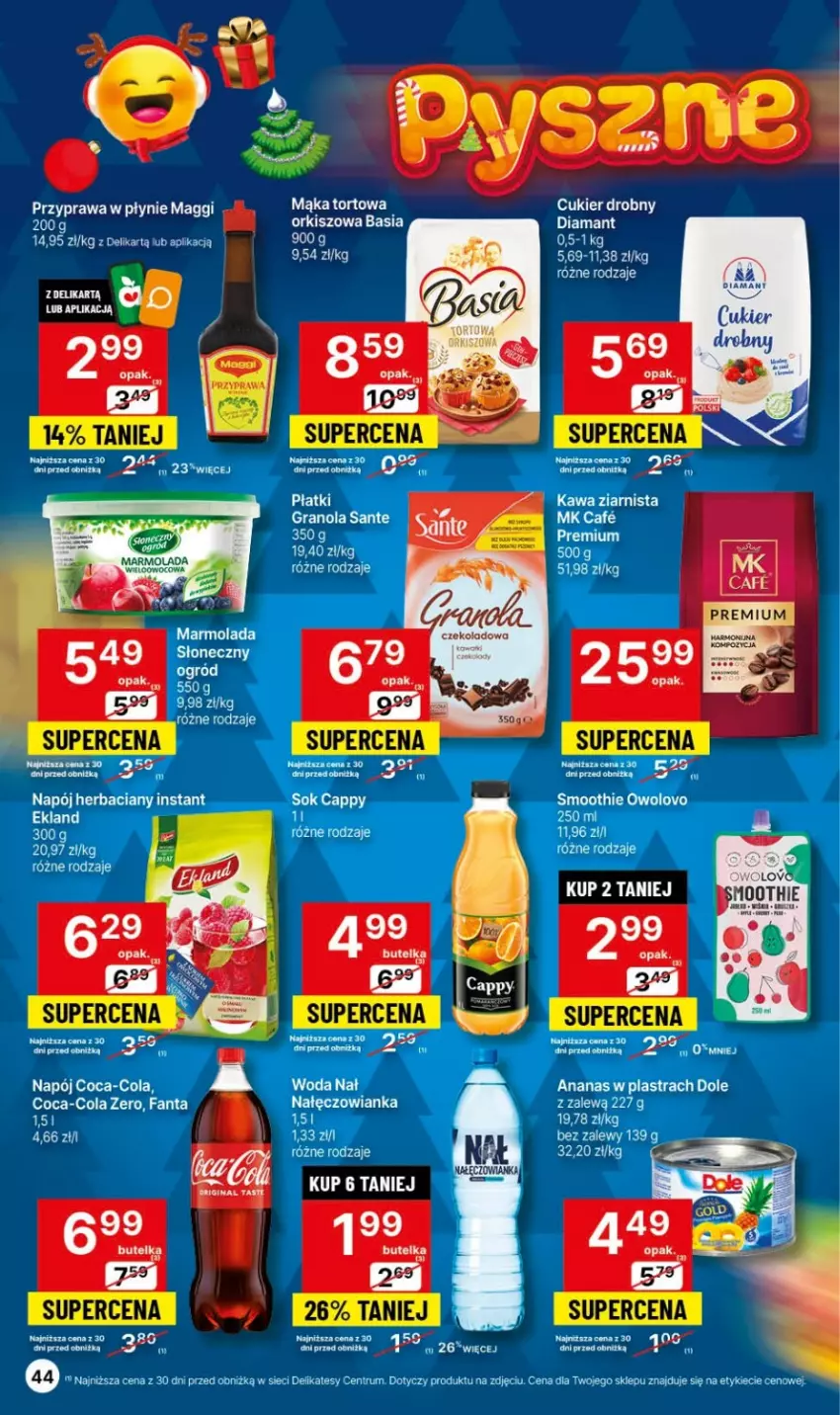 Gazetka promocyjna Delikatesy Centrum - Gazetka DC45 czw-sr - ważna 16.11 do 22.11.2023 - strona 44 - produkty: Basia, Coca-Cola, Cukier, Diamant, Fa, Fanta, Gra, Granola, Kawa, Kawa ziarnista, Maggi, Mąka, Napój, Przyprawa w płynie, Rum