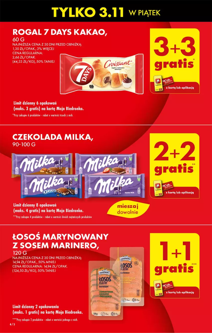 Gazetka promocyjna Biedronka - Od czwartku - ważna 02.11 do 08.11.2023 - strona 4 - produkty: 7 Days, Czekolada, Gra, Kakao, Milka, Rogal, Sos