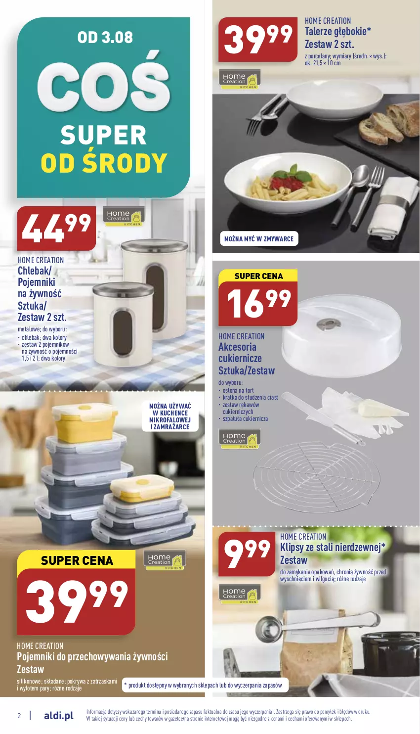 Gazetka promocyjna Aldi - Zaplanuj zakupy wcześniej - ważna 01.08 do 06.08.2022 - strona 2 - produkty: Chleb, Chlebak, Cukier, Fa, LG, Pojemnik, Pokrywa, Por, Talerz