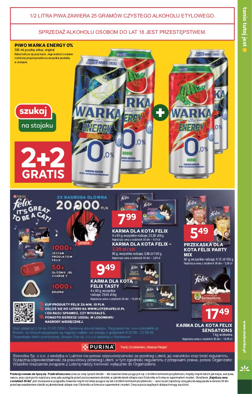 Gazetka promocyjna Stokrotka - Supermarket - ważna 09.05 do 15.05.2024 - strona 25 - produkty: Arbuz, Felix, Gin, Gra, Mięso, Owoce, Piwa, Piwo, Por, Sati, Warka, Warzywa, Wołowina