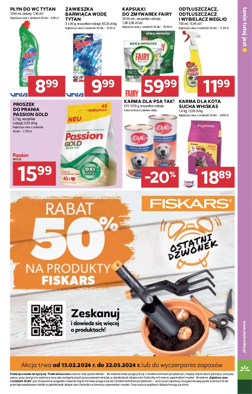 Gazetka promocyjna Stokrotka - Supermarket - ważna 09.05 do 15.05.2024 - strona 27 - produkty: Fa, Fairy, Mięso, Odtłuszczacz, Owoce, Płyn do wc, Proszek do prania, Tytan, Warzywa, Whiskas