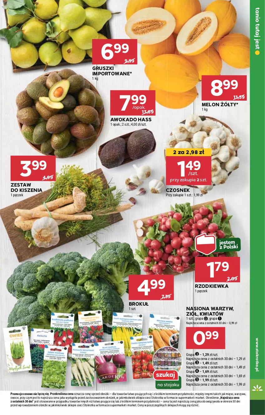 Gazetka promocyjna Stokrotka - Supermarket - ważna 09.05 do 15.05.2024 - strona 9 - produkty: Czosnek, Gruszki, Melon, Mięso, Owoce, Por, Rzodkiewka, Warzywa