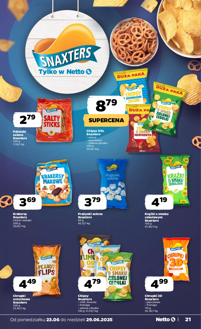 Gazetka promocyjna Netto - Od Poniedziałku - ważna 23.06 do 29.06.2025 - strona 21 - produkty: Chipsy, Chrupki, Krakersy, Limonka