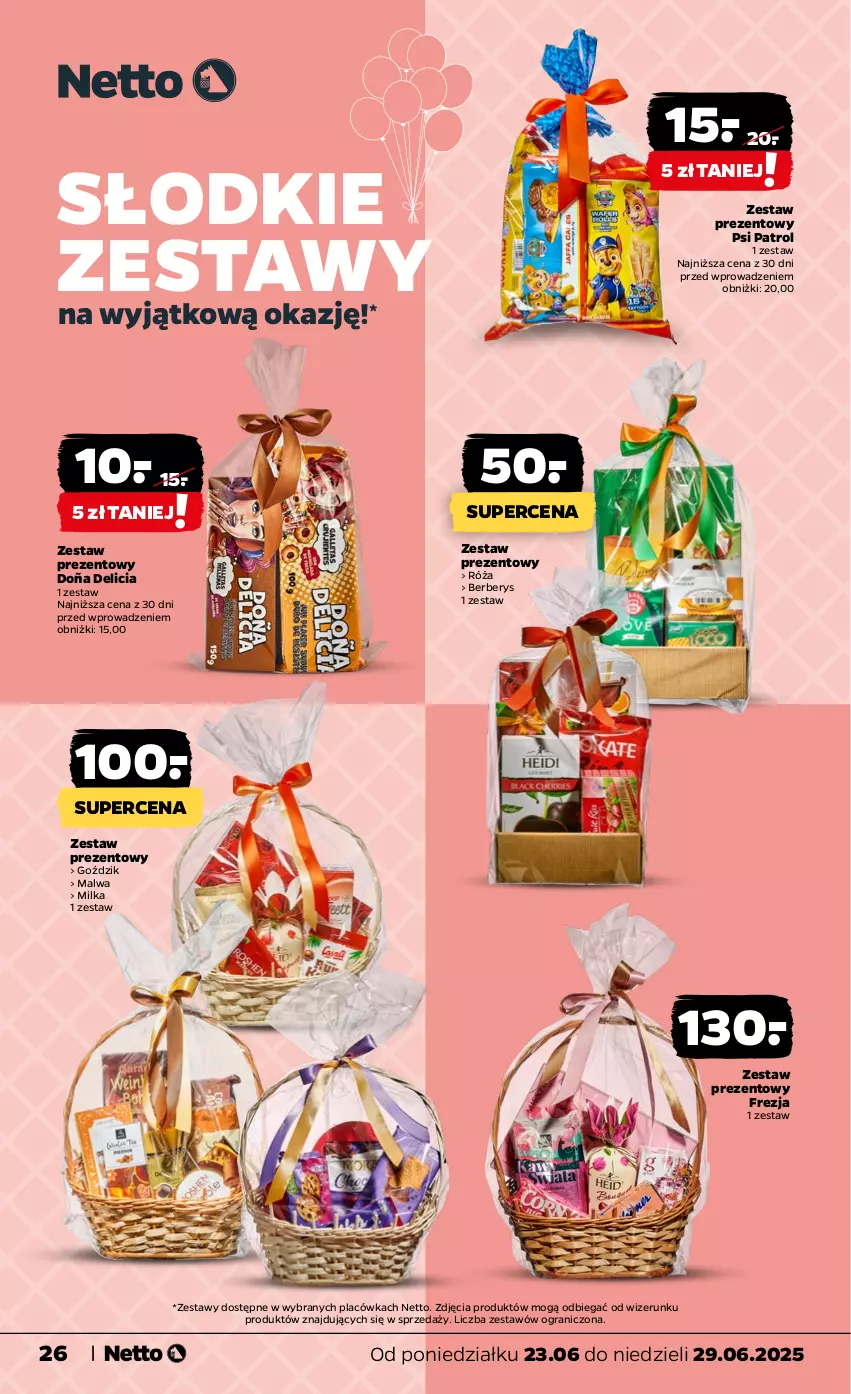 Gazetka promocyjna Netto - Od Poniedziałku - ważna 23.06 do 29.06.2025 - strona 26 - produkty: Gra, Milka, Psi Patrol, Róża, Zestaw prezentowy