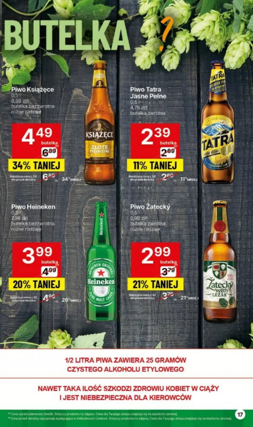 Gazetka promocyjna Delikatesy Centrum - ważna 22.01 do 24.01.2024 - strona 9 - produkty: Gra, Heineken, Książęce, Piec, Piwa, Piwo, Tatra