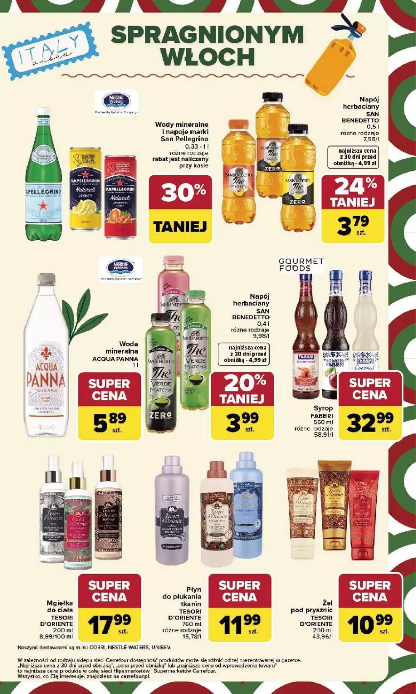 Gazetka promocyjna Carrefour - Gazetka Kuchnia włoska - ważna 12.01 do 25.01.2026 - strona 13 - produkty: Acqua Panna, Fa, Napój, Napoje, Syrop, Woda