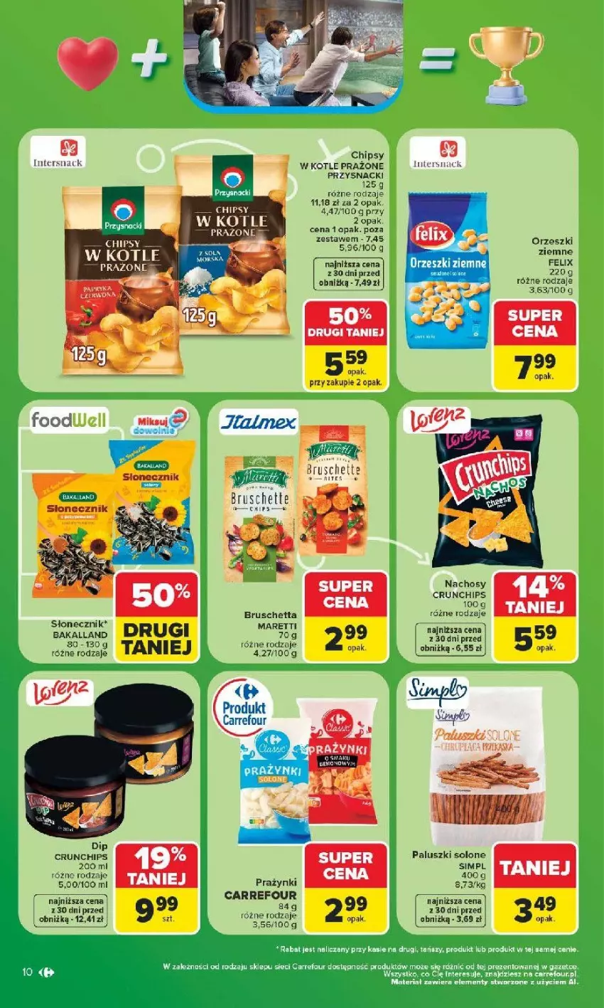 Gazetka promocyjna Carrefour - Gazetka od poniedziałku. Carrefour, Market w SUMIE najlepszy - ważna 08.06 do 13.06.2026 - strona 12 - produkty: Bakalland, Chipsy, Crunchips, Felix, Klej, Orzeszki, Przysnacki
