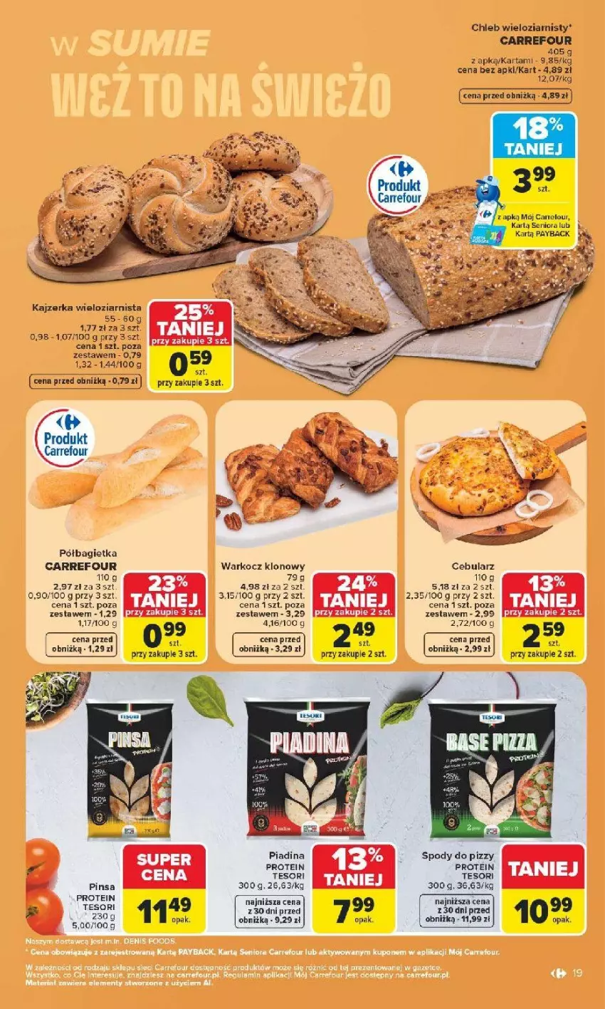 Gazetka promocyjna Carrefour - Gazetka od poniedziałku. Carrefour, Market w SUMIE najlepszy - ważna 08.06 do 13.06.2026 - strona 21 - produkty: Bagietka, Cebula, Chleb, Chleb wieloziarnisty, Kajzerka, Koc, Półbagietka, Por