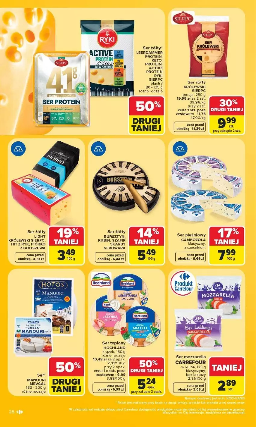 Gazetka promocyjna Carrefour - Gazetka od poniedziałku. Carrefour, Market w SUMIE najlepszy - ważna 08.06 do 13.06.2026 - strona 30 - produkty: Bursztyn, Fa, Hochland, Królewski, Mozzarella, Por, Rubin, Ser, Ser pleśniowy, Ser topiony, Top