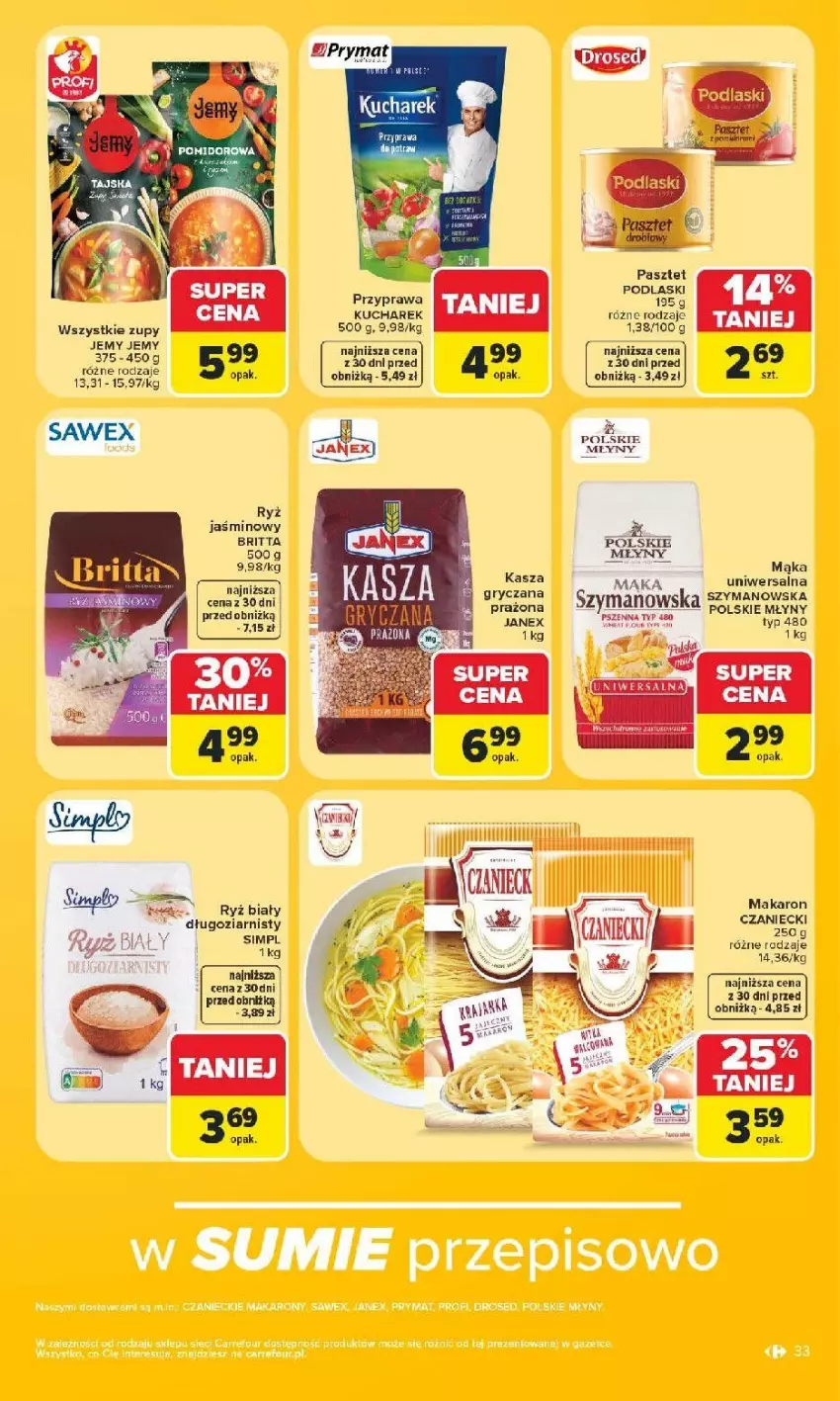 Gazetka promocyjna Carrefour - Gazetka od poniedziałku. Carrefour, Market w SUMIE najlepszy - ważna 08.06 do 13.06.2026 - strona 35 - produkty: Brit, Fa, Kasza, Kucharek, Makaron, Pasztet, Podlaski, Ryż, Ryż biały