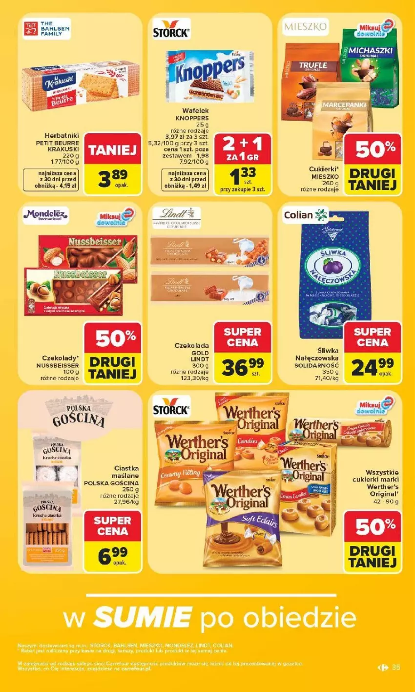 Gazetka promocyjna Carrefour - Gazetka od poniedziałku. Carrefour, Market w SUMIE najlepszy - ważna 08.06 do 13.06.2026 - strona 37 - produkty: Ciastka, Cukier, Cukierki, Czekolada, Fa, Gin, Herbatniki, Knoppers, Krakus, Krakuski, Lindt, Ser, Wafelek
