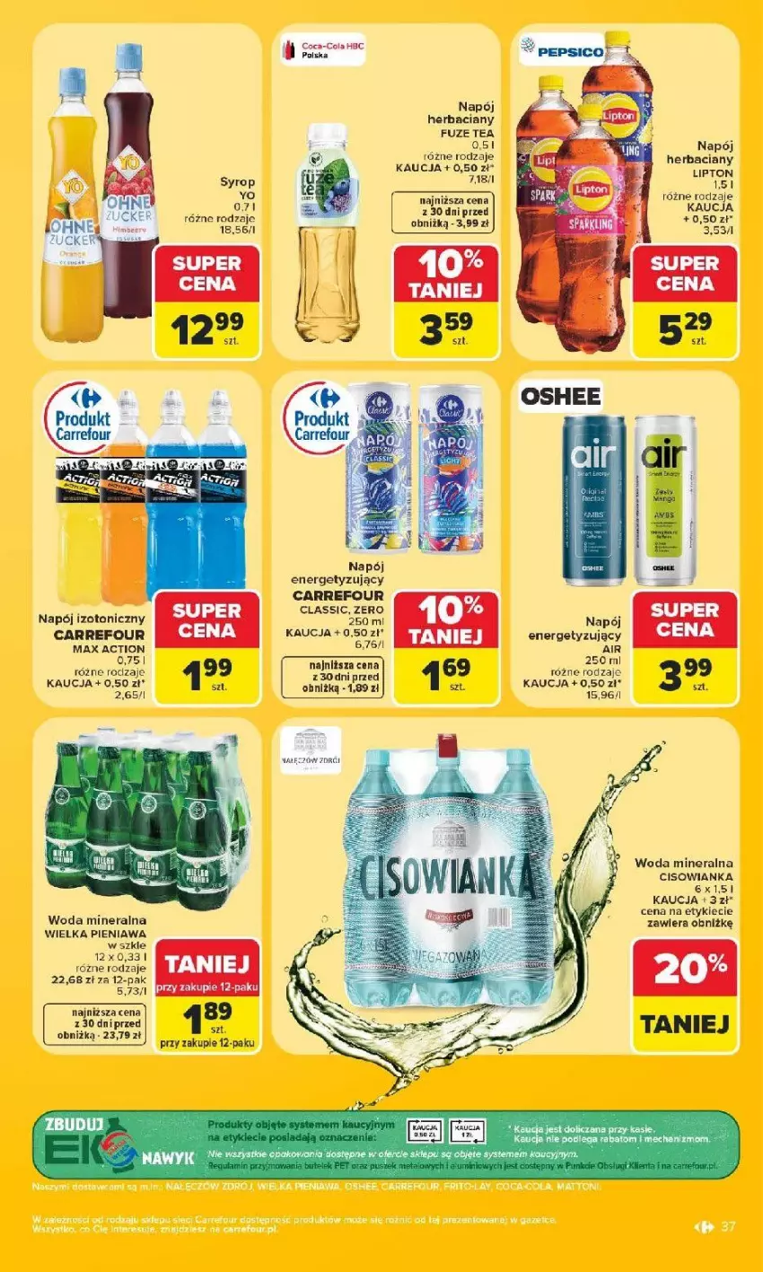 Gazetka promocyjna Carrefour - Gazetka od poniedziałku. Carrefour, Market w SUMIE najlepszy - ważna 08.06 do 13.06.2026 - strona 39 - produkty: Cisowianka, Fa, Napój, Napój izotoniczny, Woda, Woda mineralna