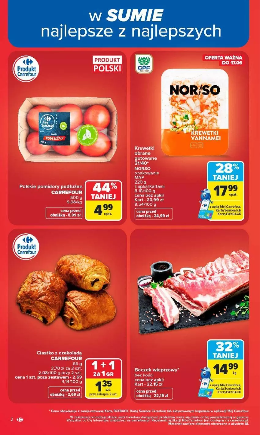 Gazetka promocyjna Carrefour - Gazetka od poniedziałku. Carrefour, Market w SUMIE najlepszy - ważna 08.06 do 13.06.2026 - strona 4 - produkty: Fa, Pomidory