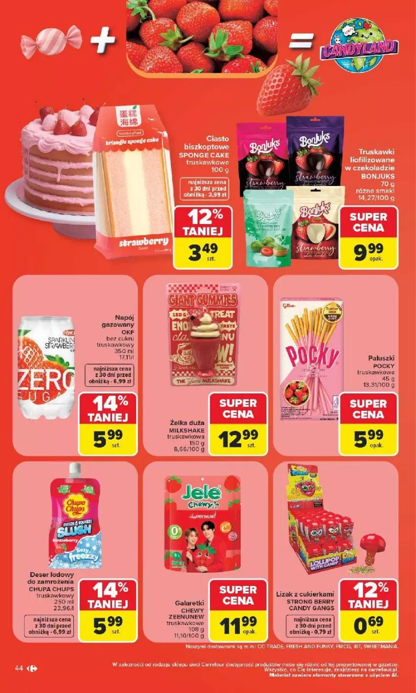 Gazetka promocyjna Carrefour - Gazetka od poniedziałku. Carrefour, Market w SUMIE najlepszy - ważna 08.06 do 13.06.2026 - strona 46 - produkty: Candy, Chupa Chups, Cukier, Deser, Fa, Gala, Galaretki, Gra, LG, Napój, Ser