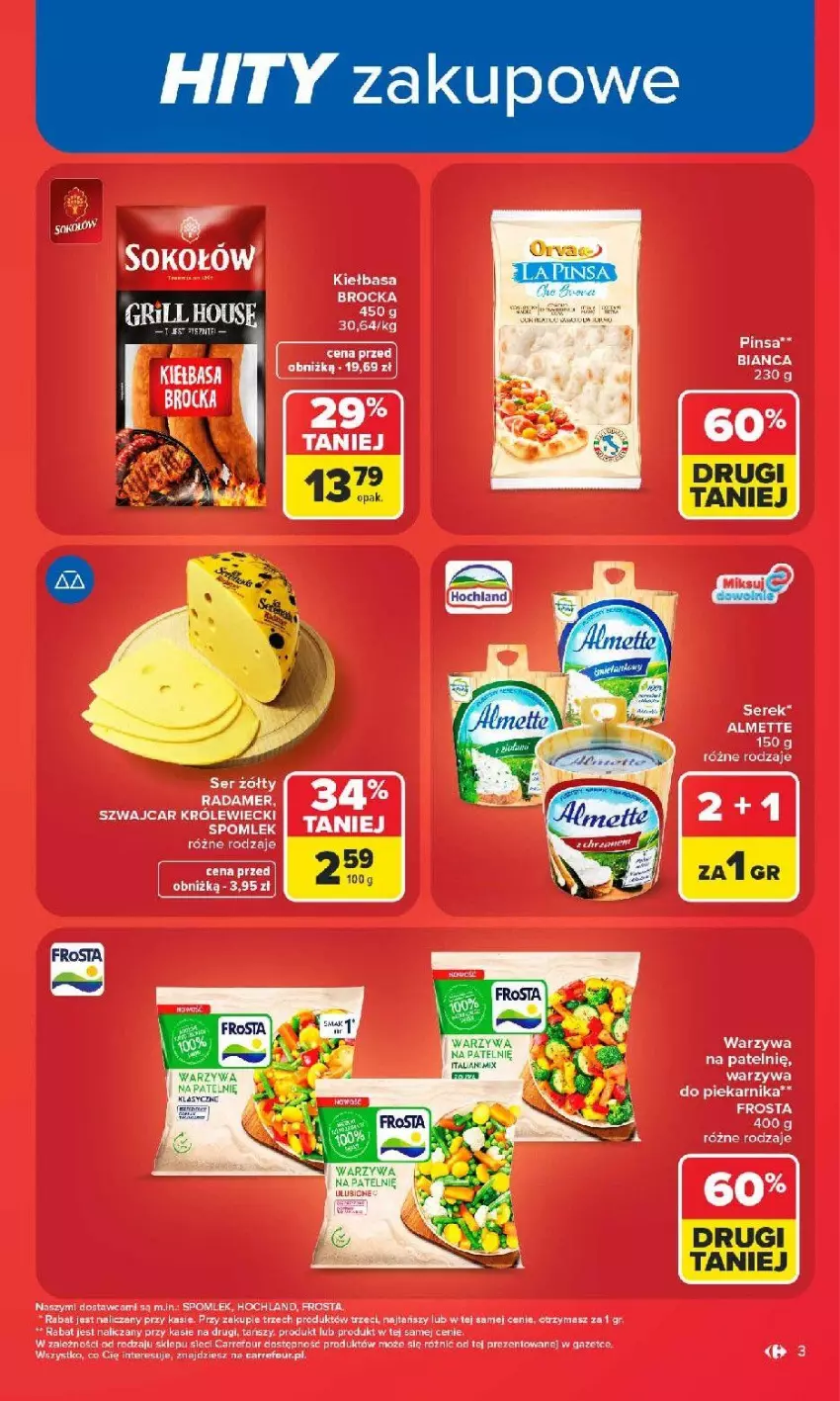 Gazetka promocyjna Carrefour - Gazetka od poniedziałku. Carrefour, Market w SUMIE najlepszy - ważna 08.06 do 13.06.2026 - strona 5 - produkty: Hochland, Kiełbasa, Ser, Ser zołty, Serek, Warzywa