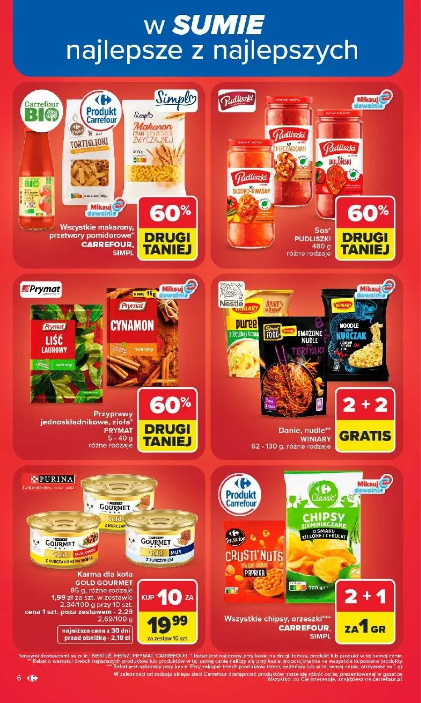Gazetka promocyjna Carrefour - Gazetka od poniedziałku. Carrefour, Market w SUMIE najlepszy - ważna 08.06 do 13.06.2026 - strona 8 - produkty: Chipsy, Heinz, Orzeszki, Prymat, Pudliszki, Winiary