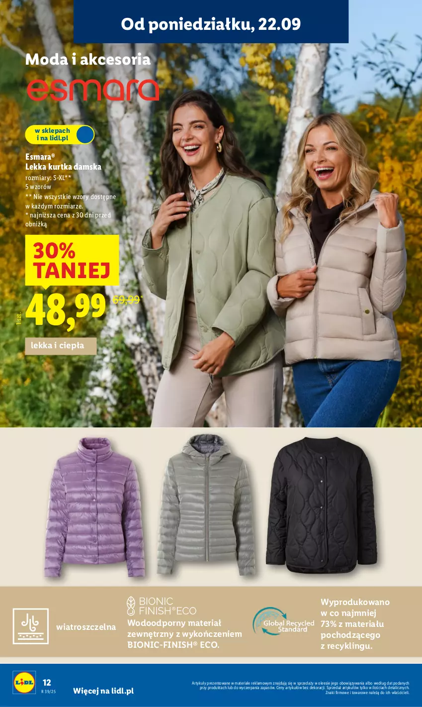 Gazetka promocyjna Lidl - GAZETKA - ważna 22.09 do 27.09.2025 - strona 12 - produkty: Finish, Kurtka, Moda, Por