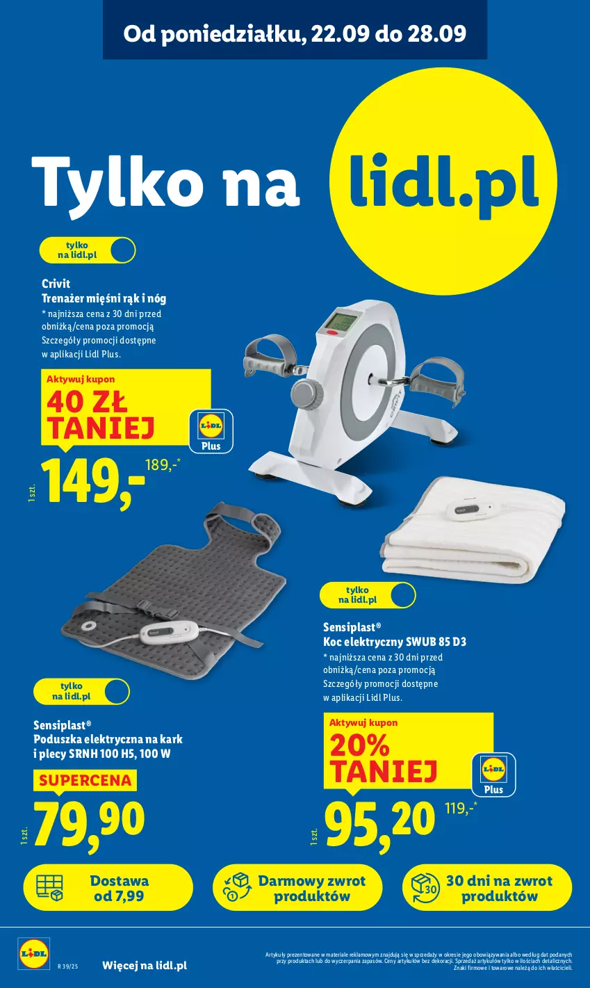 Gazetka promocyjna Lidl - GAZETKA - ważna 22.09 do 27.09.2025 - strona 22 - produkty: Koc, Poduszka, Poduszka elektryczna