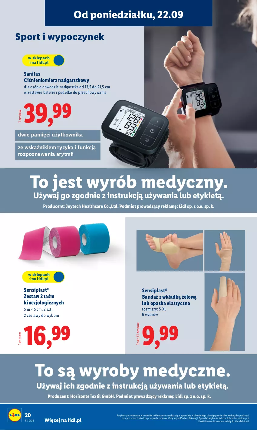 Gazetka promocyjna Lidl - GAZETKA - ważna 22.09 do 27.09.2025 - strona 26 - produkty: Ciśnieniomierz, Opaska, Por, Pudełko, Sport