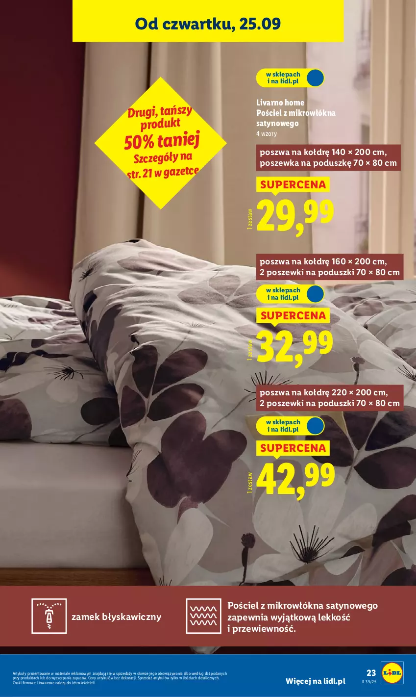 Gazetka promocyjna Lidl - GAZETKA - ważna 22.09 do 27.09.2025 - strona 29 - produkty: Ivar, Pościel, Poszewka