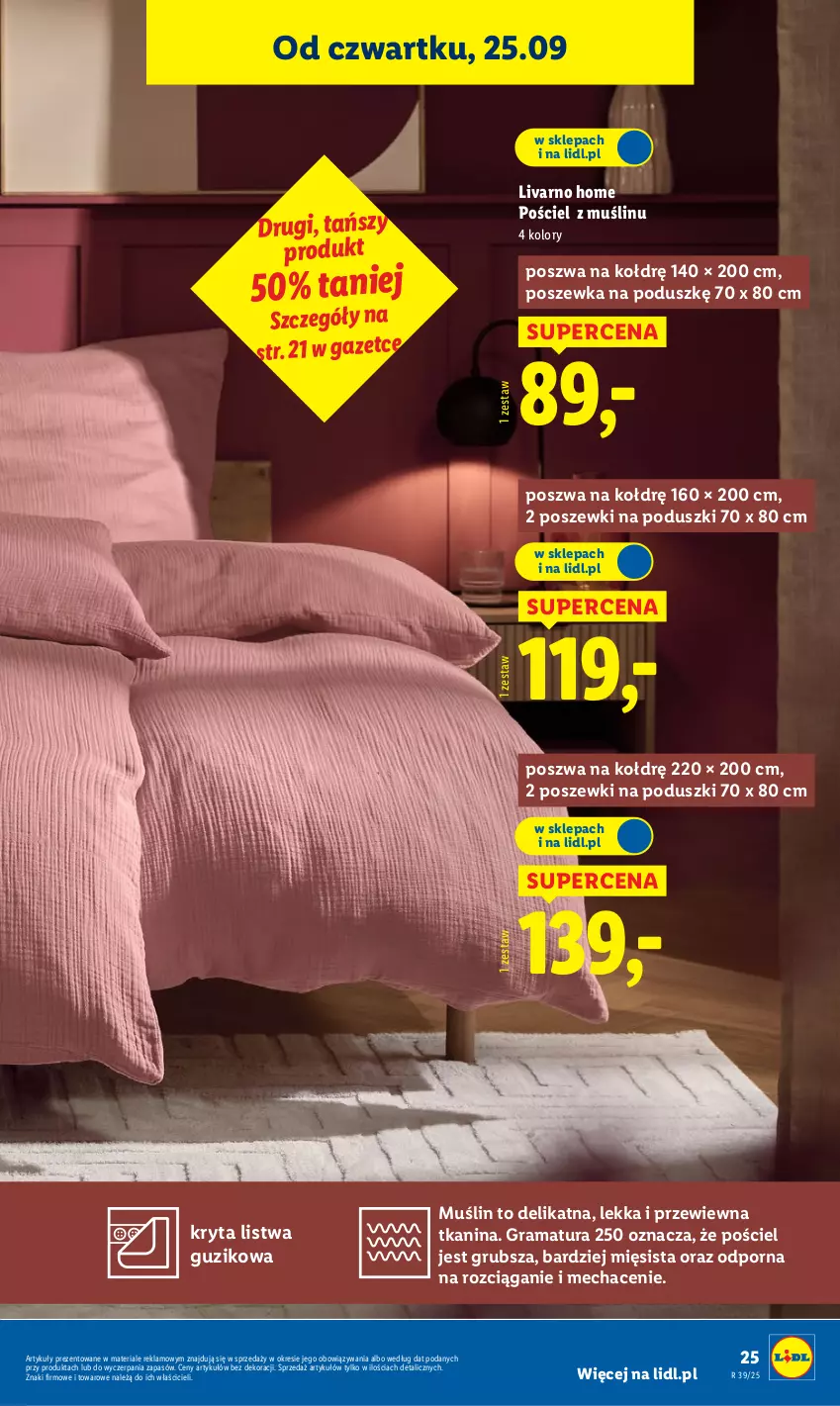 Gazetka promocyjna Lidl - GAZETKA - ważna 22.09 do 27.09.2025 - strona 31 - produkty: Gra, Ivar, Listwa, Por, Pościel, Poszewka, Rama