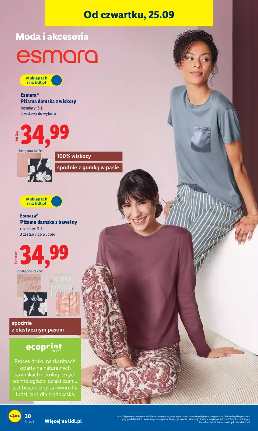 Gazetka promocyjna Lidl - GAZETKA - ważna 22.09 do 27.09.2025 - strona 36 - produkty: Moda, Piec, Piżama, Spodnie