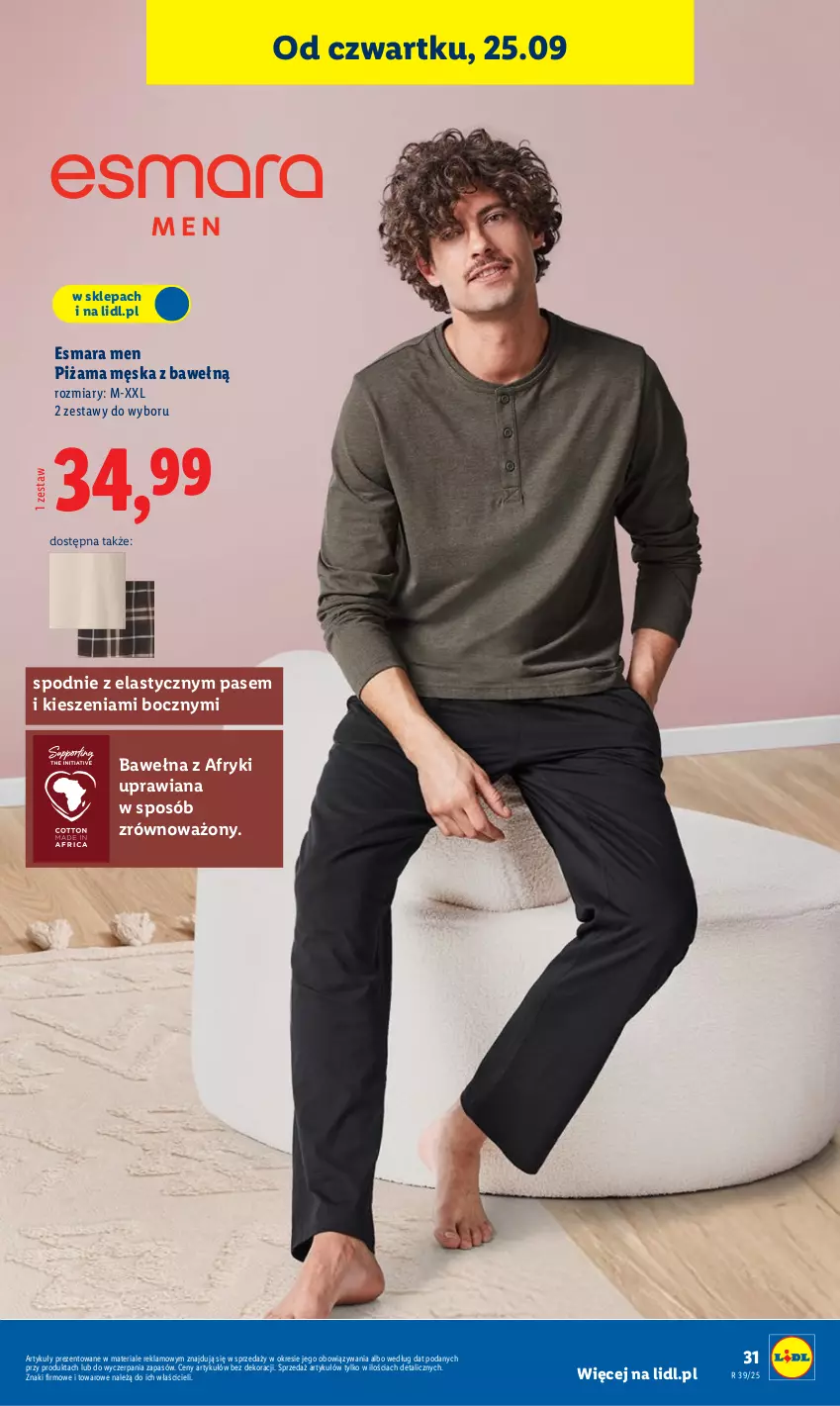 Gazetka promocyjna Lidl - GAZETKA - ważna 22.09 do 27.09.2025 - strona 37 - produkty: Piżama, Spodnie, Wełna