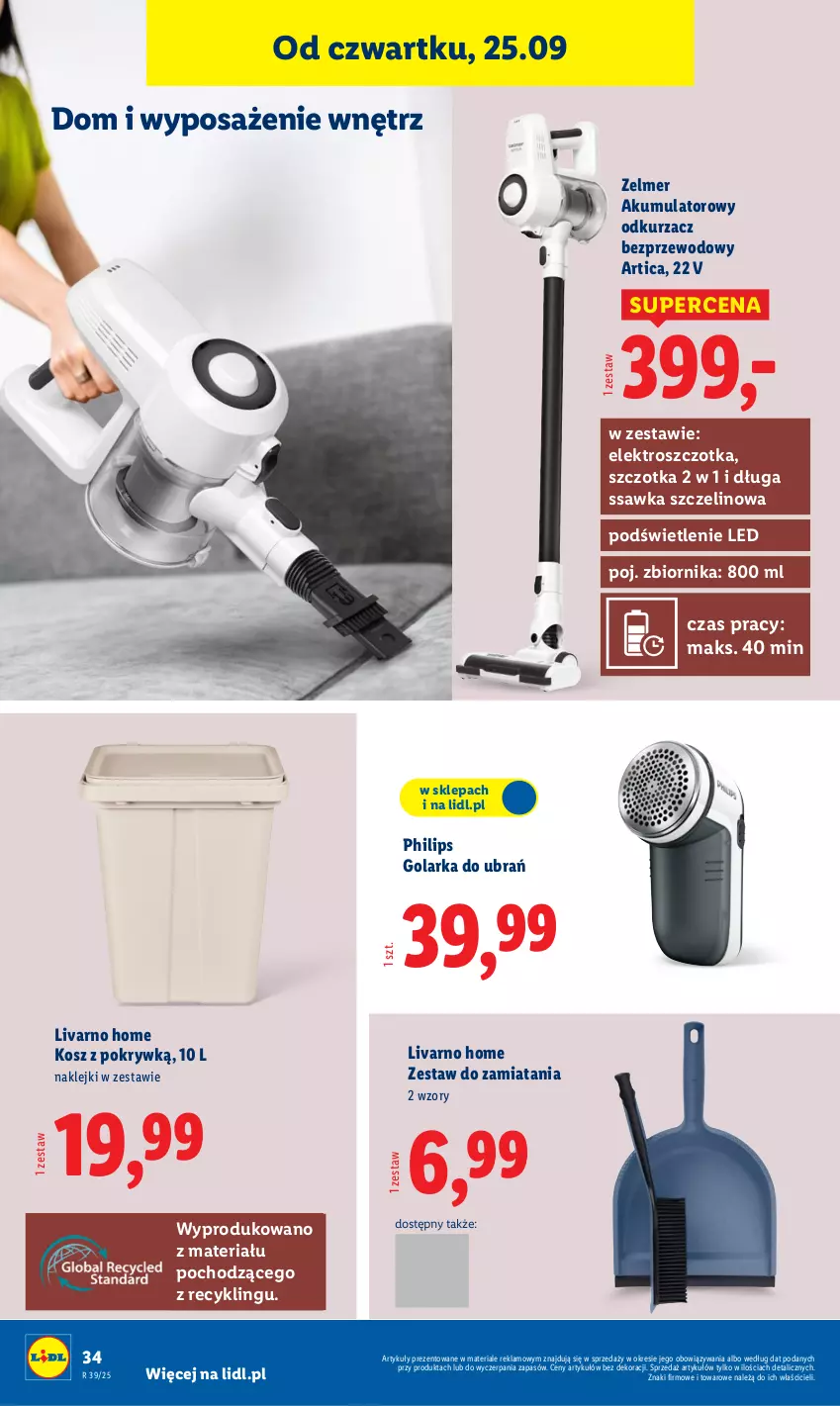 Gazetka promocyjna Lidl - GAZETKA - ważna 22.09 do 27.09.2025 - strona 40 - produkty: Akumulator, Golarka, Ivar, Klej, Kosz, Odkurzacz, Odkurzacz bezprzewodowy, Philips, Szczotka, Zelmer