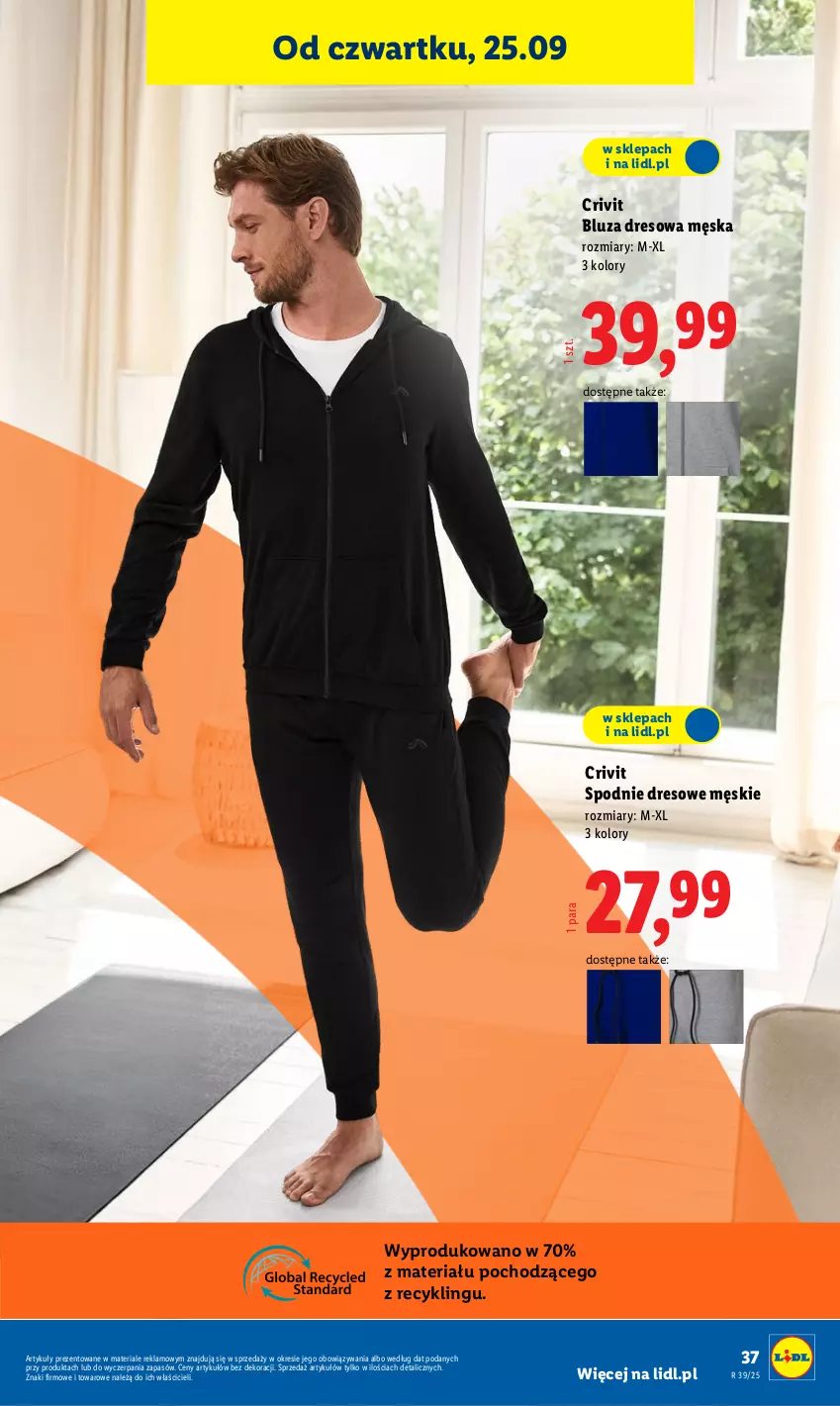 Gazetka promocyjna Lidl - GAZETKA - ważna 22.09 do 27.09.2025 - strona 43 - produkty: Bluza, Bluza dresowa, Control, Dres, Spodnie, Spodnie dresowe