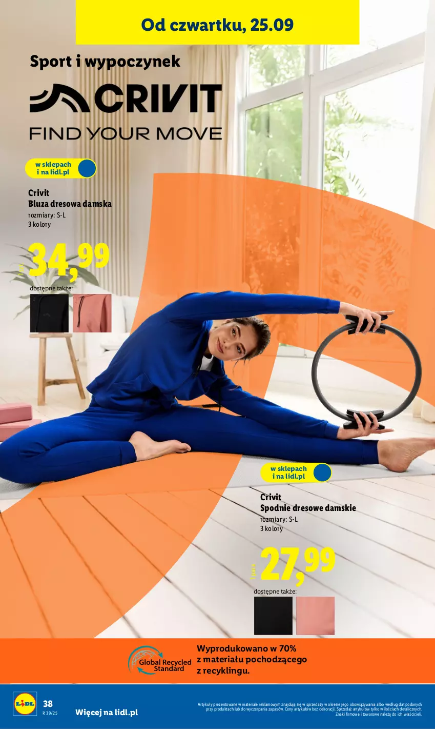 Gazetka promocyjna Lidl - GAZETKA - ważna 22.09 do 27.09.2025 - strona 44 - produkty: Bluza, Bluza dresowa, Control, Dres, Por, Spodnie, Spodnie dresowe, Sport