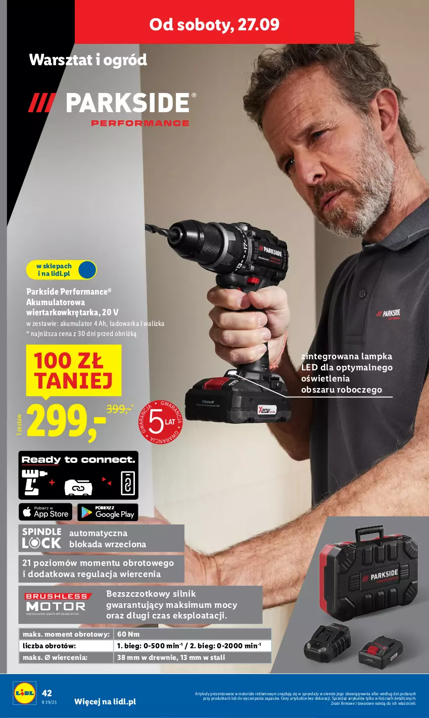 Gazetka promocyjna Lidl - GAZETKA - ważna 22.09 do 27.09.2025 - strona 50 - produkty: Akumulator, Akumulatorowa wiertarkowkrętark, Ogród, Parkside, Tarka, Walizka, Warka, Wiertarkowkrętarka, Wkręt, Wkrętarka