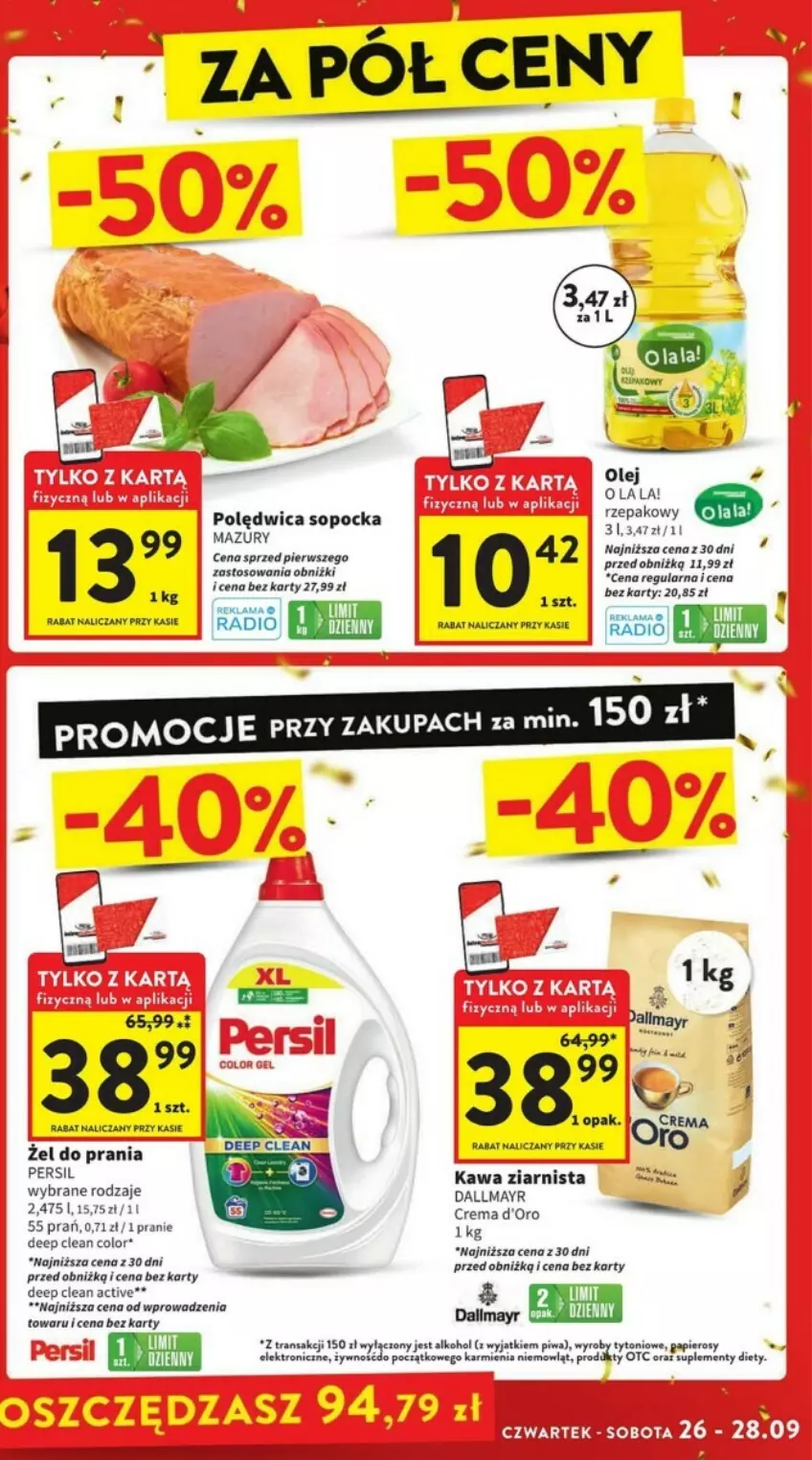 Gazetka promocyjna Intermarche - ważna 26.09 do 02.10.2024 - strona 3 - produkty: Dallmayr, Kawa, Kawa ziarnista, Olej, Persil, Polędwica